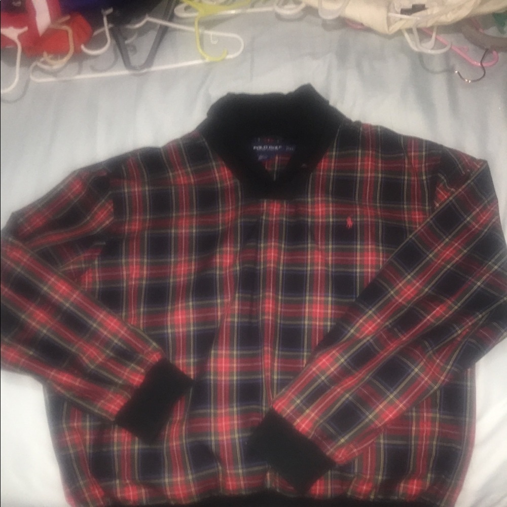 Vintage polo Ralph Lauren plaid pullover jacket